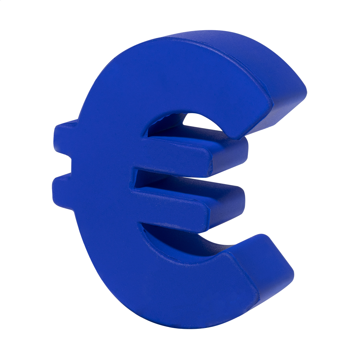 Antistress a forma di simbolo dell'euro in schiuma di poliuretano — Eventi e promozionale personalizzabile con il tuo logo
