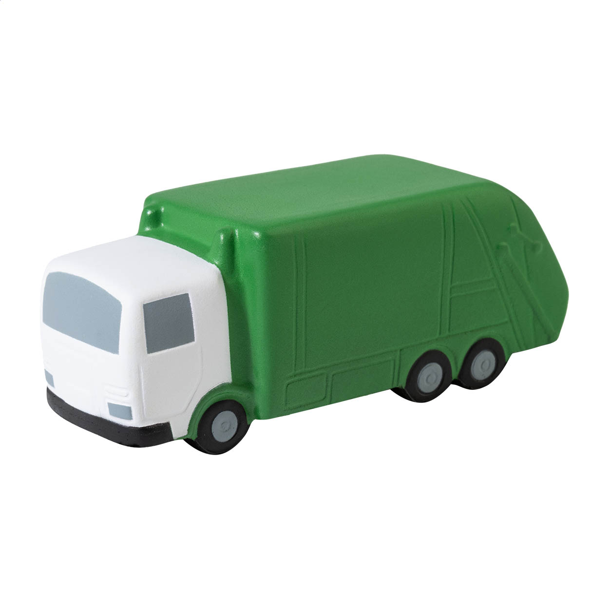 Antistress a forma di camion per rifiuti in schiuma PU — Eventi e promozionale personalizzabile con il tuo logo