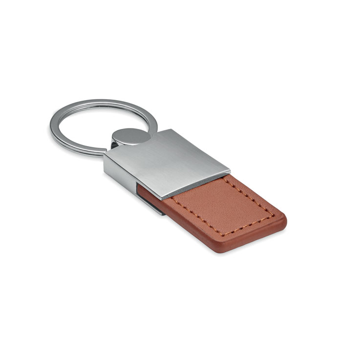 Portachiavi in metallo e fascia in PU — gadget promozionale personalizzabile con il tuo logo