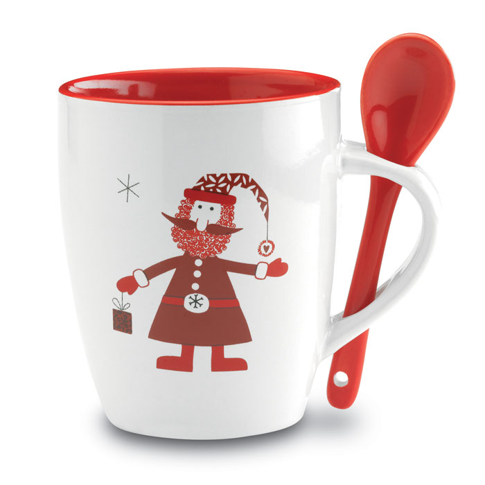 Tazza con cucchiaino 250ml — gadget promozionale personalizzabile con il tuo logo