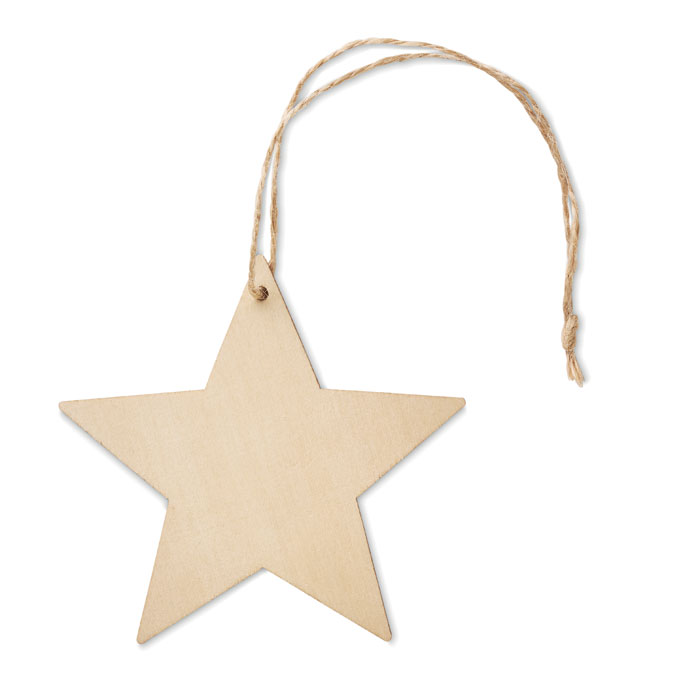 Decorazione in MDF a forma di stella — gadget promozionale personalizzabile con il tuo logo