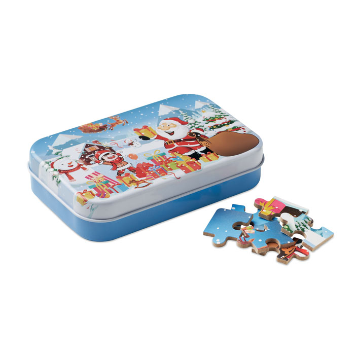 Puzzle natalizio in legno — gadget promozionale personalizzabile con il tuo logo