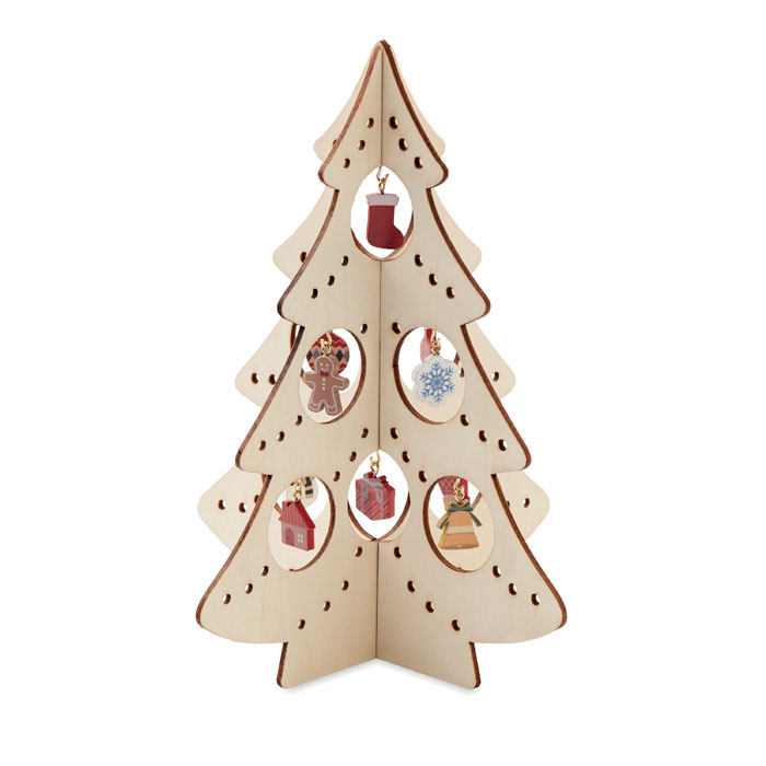 Albero di Natale in legno — gadget promozionale personalizzabile con il tuo logo