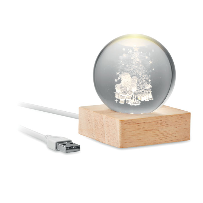 Palla di Natale con LED — gadget promozionale personalizzabile con il tuo logo