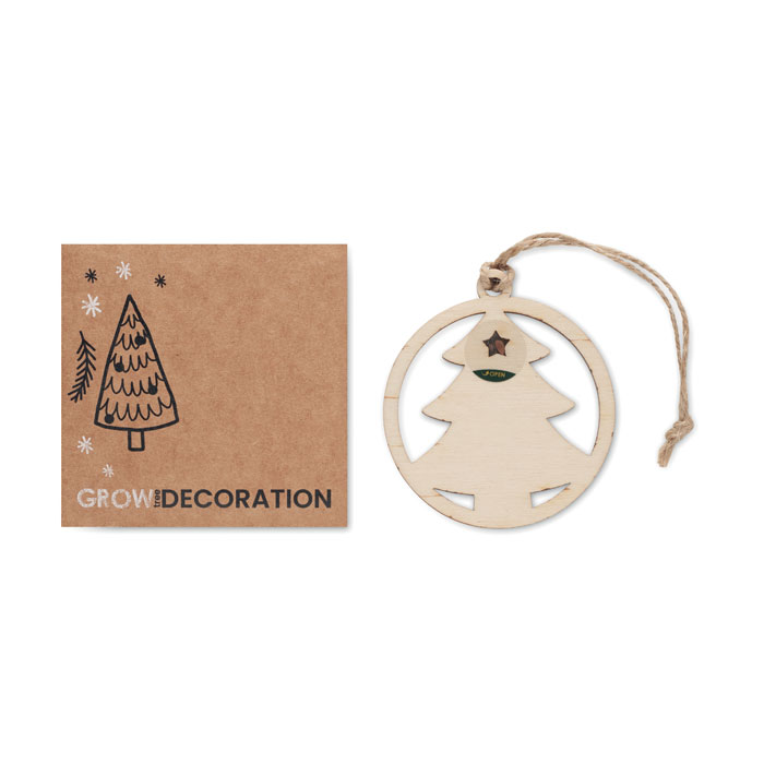 Decorazione a forma di albero — gadget promozionale personalizzabile con il tuo logo