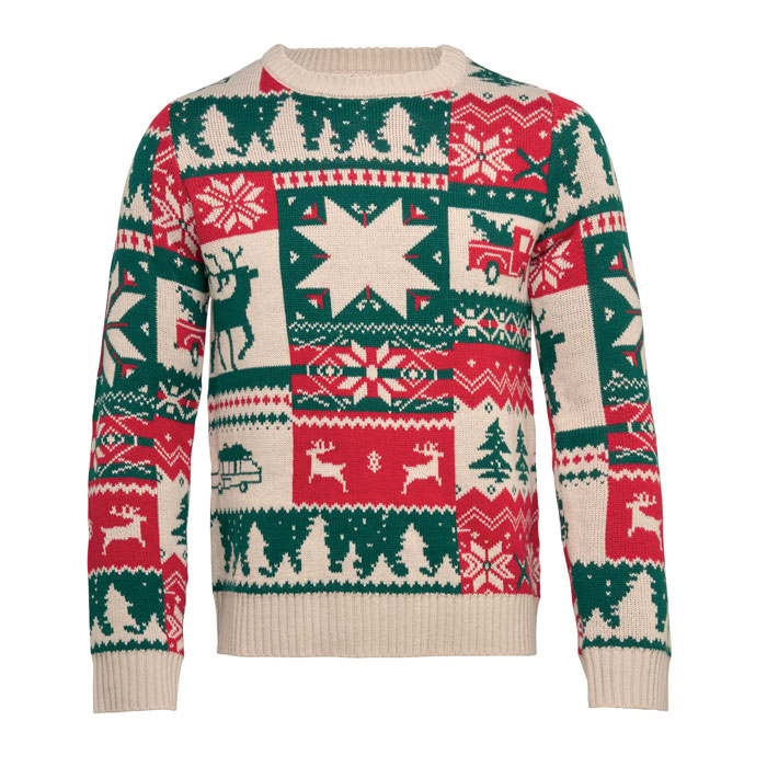 Maglione natalizio S-M — gadget promozionale personalizzabile con il tuo logo