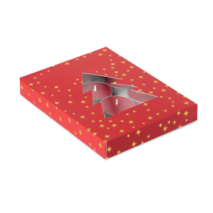 Set di tealight alla cannella — gadget promozionale personalizzabile con il tuo logo