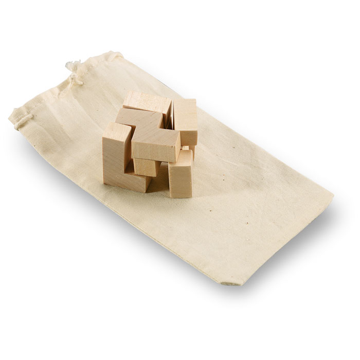 Puzzle in legno in astuccio — gadget promozionale personalizzabile con il tuo logo