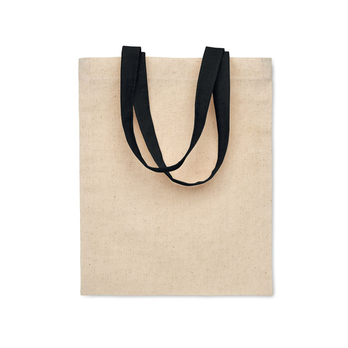 Piccola shopper in cotone con manici corti — gadget promozionale personalizzabile con il tuo logo