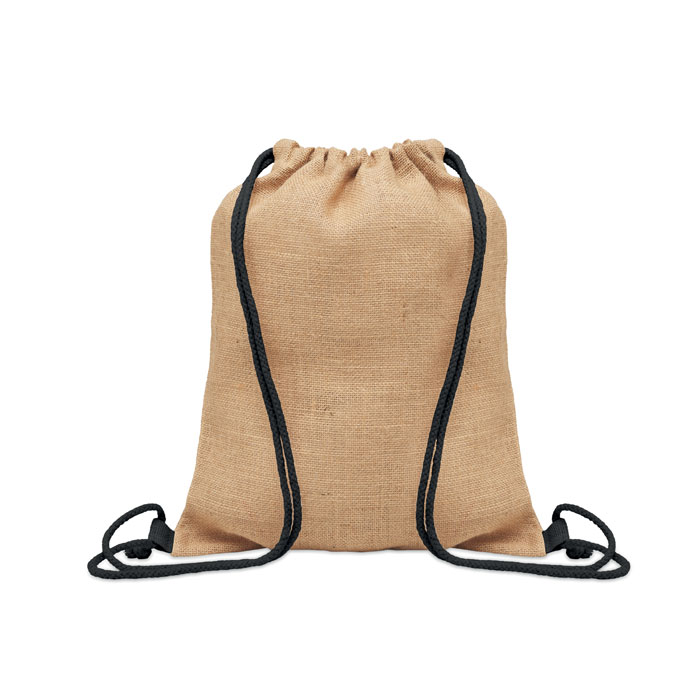 Borsa con coulisse in iuta — gadget promozionale personalizzabile con il tuo logo