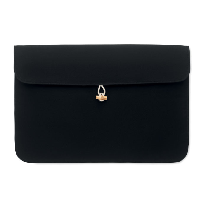 Custodia imbottita per laptop da 15 pollici in cotone da 220 gr/m² — gadget promozionale personalizzabile con il tuo logo
