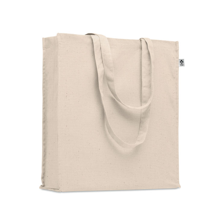 Shopper in cotone biologico con manici lunghi e soffietto — gadget promozionale personalizzabile con il tuo logo