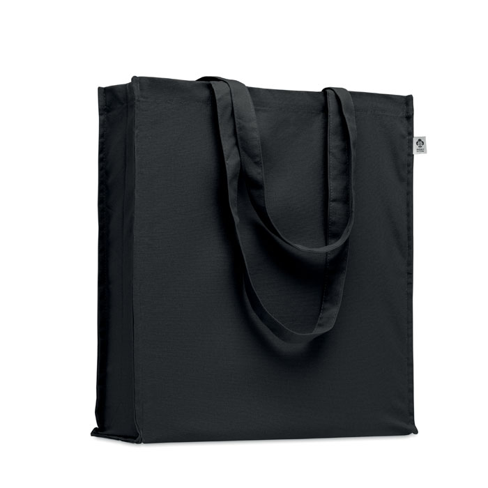 Shopper in cotone biologico con manici lunghi e soffietto — gadget promozionale personalizzabile con il tuo logo