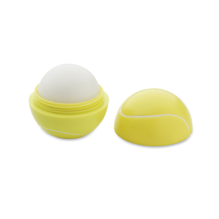 Burrocacao pallina da tennis — gadget promozionale personalizzabile con il tuo logo