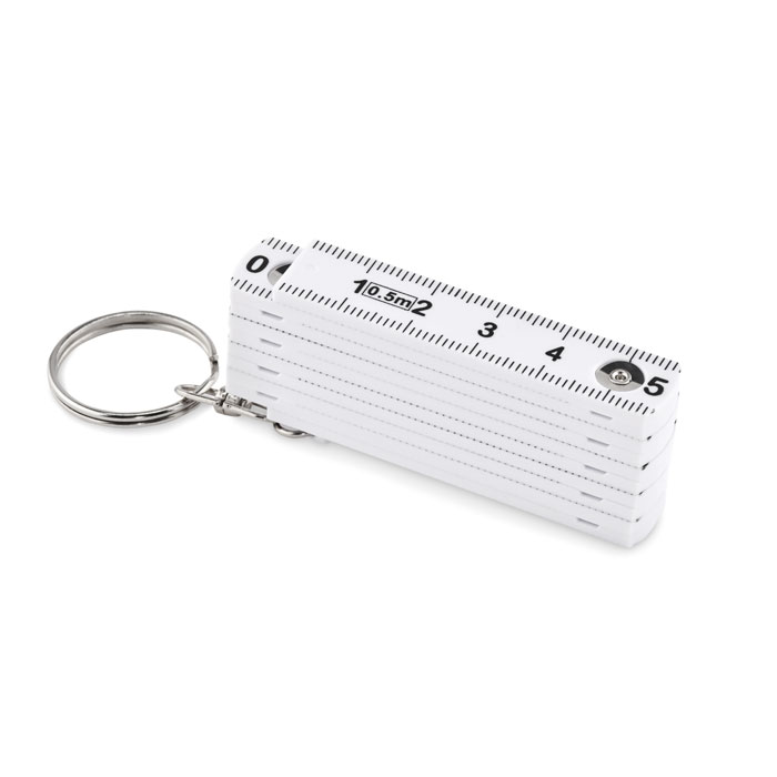 Portachiavi con righello pieghevole da falegname in ABS — gadget promozionale personalizzabile con il tuo logo