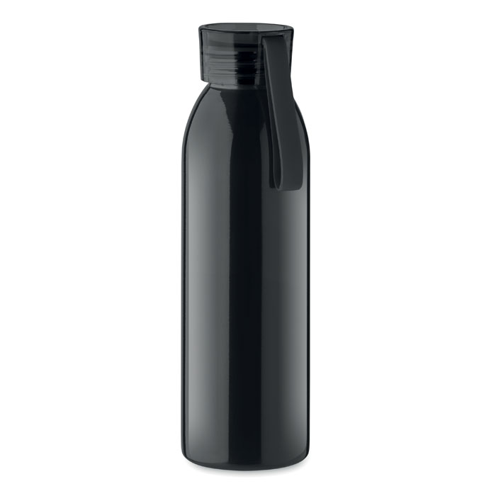 Bottiglia in acciaio inox singolo strato con coperchio in PP e gancio in silicone — gadget promozionale personalizzabile con il tuo logo