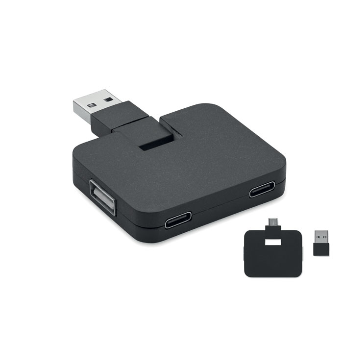 Hub USB a 4 porte — gadget promozionale personalizzabile con il tuo logo