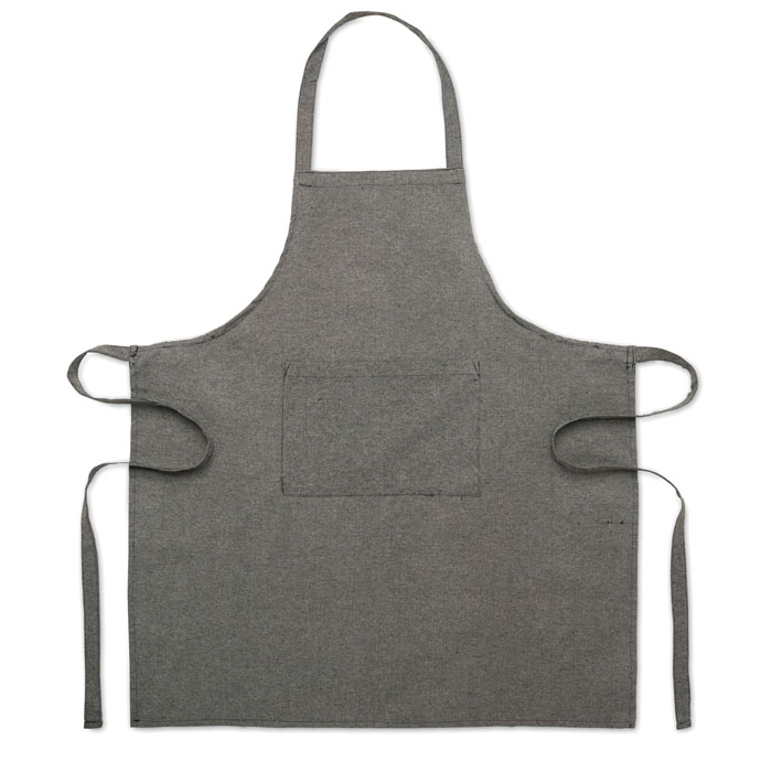 Grembiule da cucina con 1 tasca frontale in cotone riciclato da 220 gr/m² — gadget promozionale personalizzabile con il tuo logo