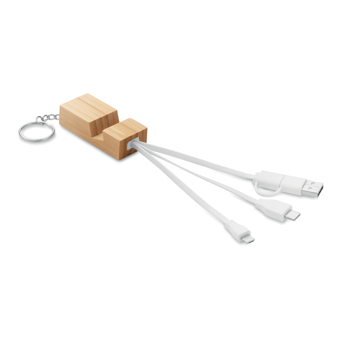 Portachiavi in bamboo — gadget promozionale personalizzabile con il tuo logo