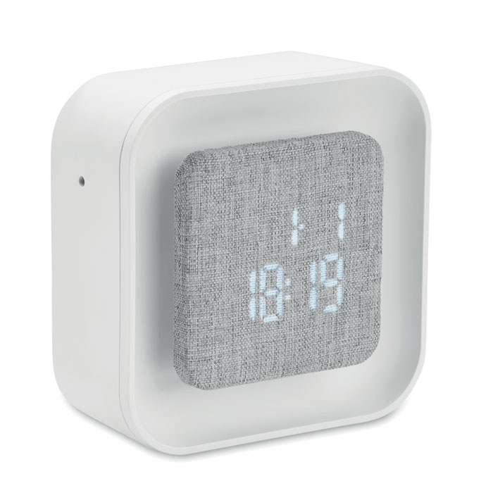Sveglia in ABS riciclato/PET — gadget promozionale personalizzabile con il tuo logo