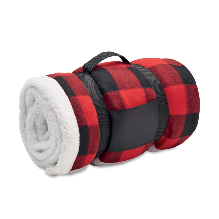 Coperta in pile sherpa — gadget promozionale personalizzabile con il tuo logo