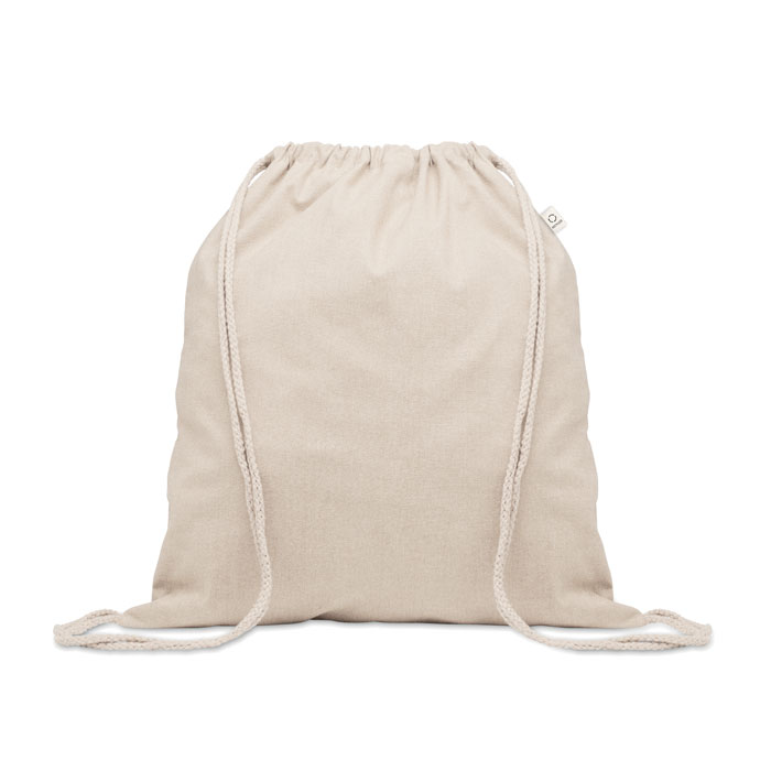 Sacca in cotone riciclato pre-consumo (70%) e RPET (30%) — gadget promozionale personalizzabile con il tuo logo