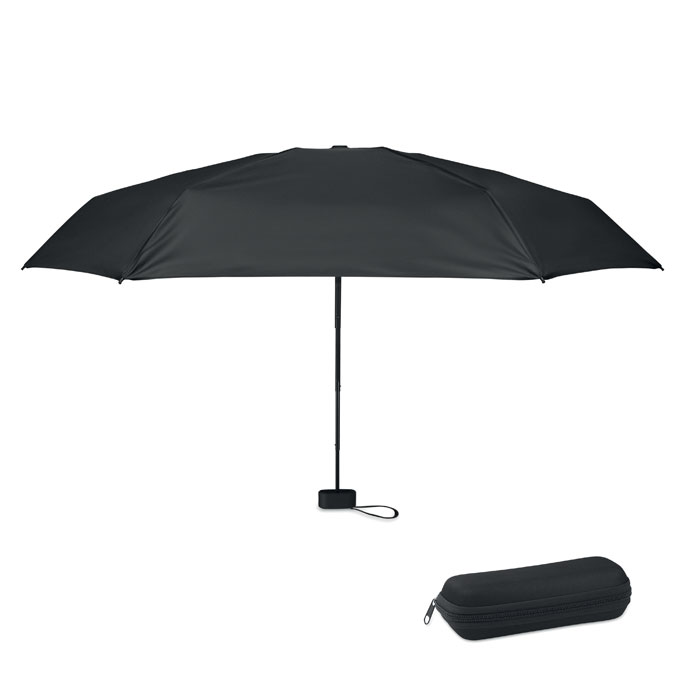Ombrello antivento da 19 pollici a 5 segmenti con apertura e chiusura manuale in pongee 190T — gadget promozionale personalizzabile con il tuo logo