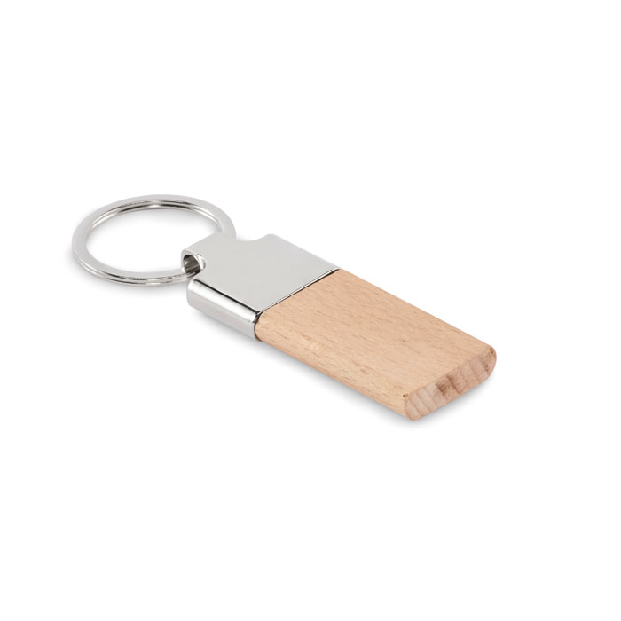 Portachiavi effetto legno — gadget promozionale personalizzabile con il tuo logo