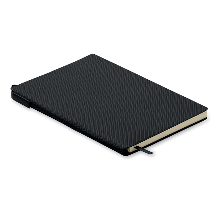 Notebook A5 in PU con penna — gadget promozionale personalizzabile con il tuo logo