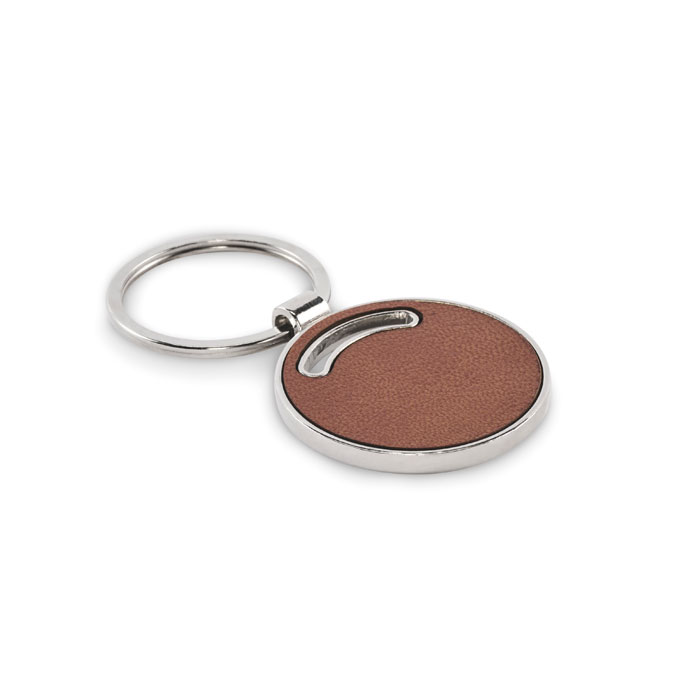 Portachiavi di forma rotonda — gadget promozionale personalizzabile con il tuo logo