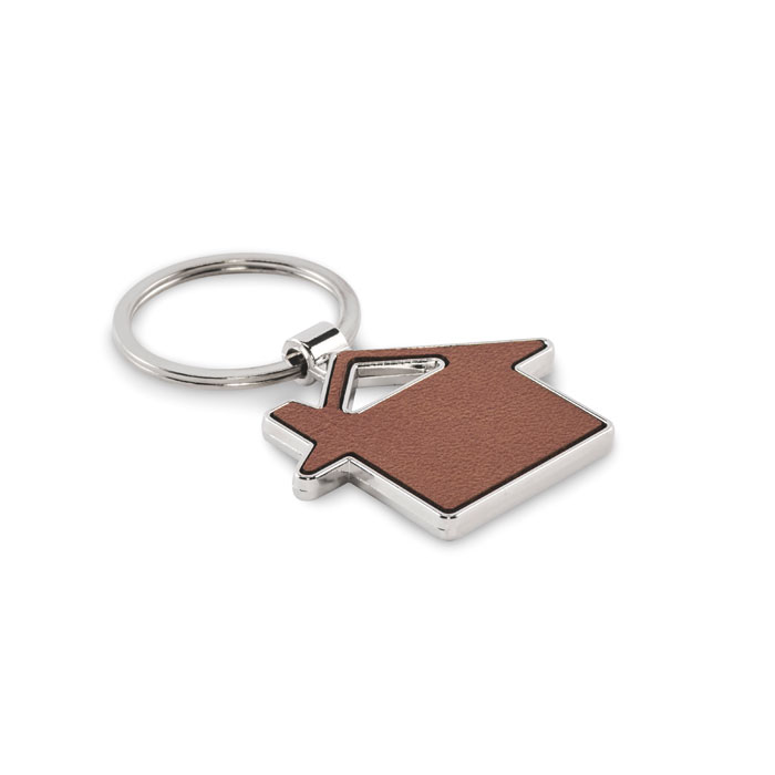 Portachiavi a forma di casa — gadget promozionale personalizzabile con il tuo logo