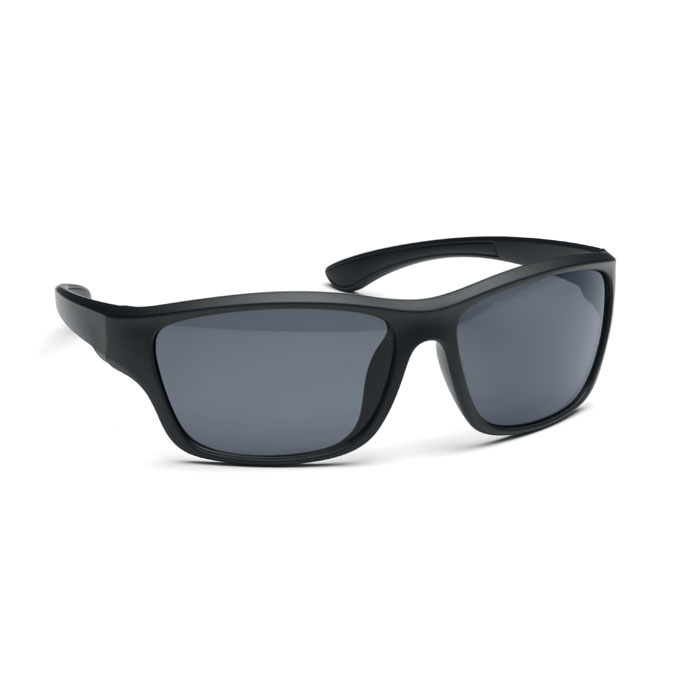 Occhiali da sole sportivi con lenti a specchio — gadget promozionale personalizzabile con il tuo logo