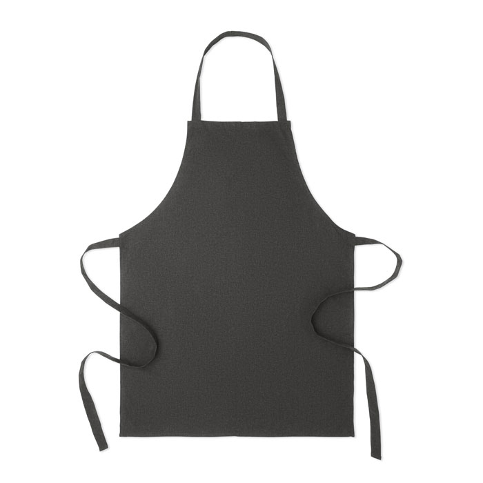 Grembiule in cotone riciclato pre-consumo da 180 gr/m² (70% cotone riciclato e 30% poliestere RPET) — gadget promozionale personalizzabile con il tuo logo