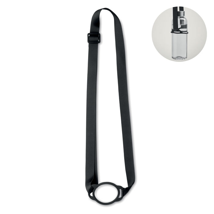 Cordino con portabicchieri per evento, in silicone (diametro 6 cm) con fibbia regolabile in PP — gadget promozionale personalizzabile con il tuo logo