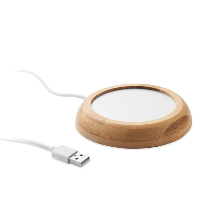 Scaldatazza in bamboo — gadget promozionale personalizzabile con il tuo logo