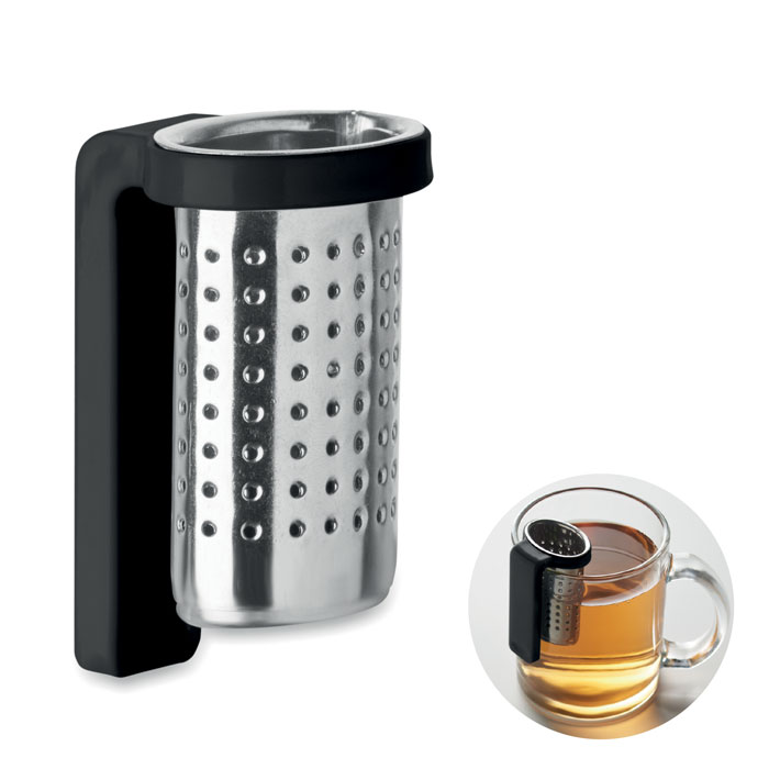 Infusore per tè con gancio — gadget promozionale personalizzabile con il tuo logo
