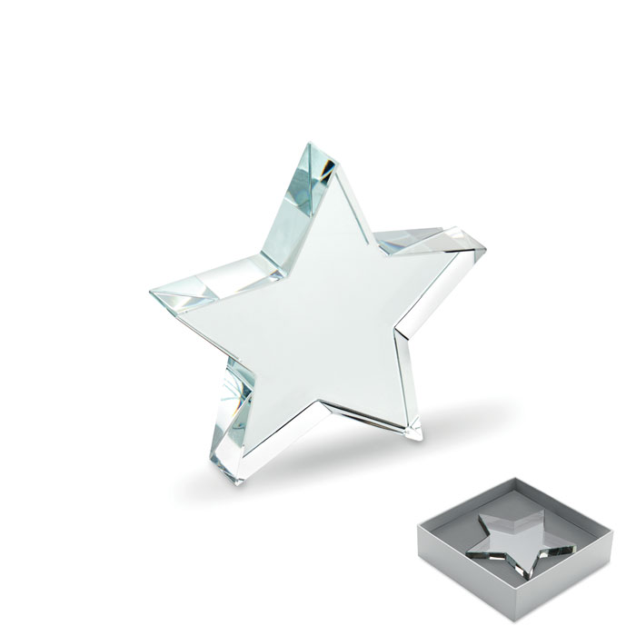 Premio stella in vetro — gadget promozionale personalizzabile con il tuo logo
