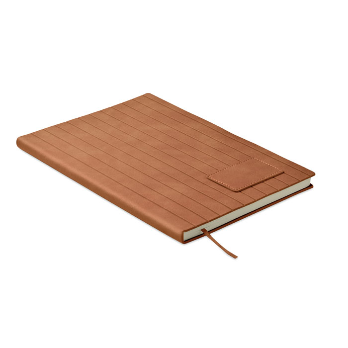 Notebook A5 in PU fumé — gadget promozionale personalizzabile con il tuo logo