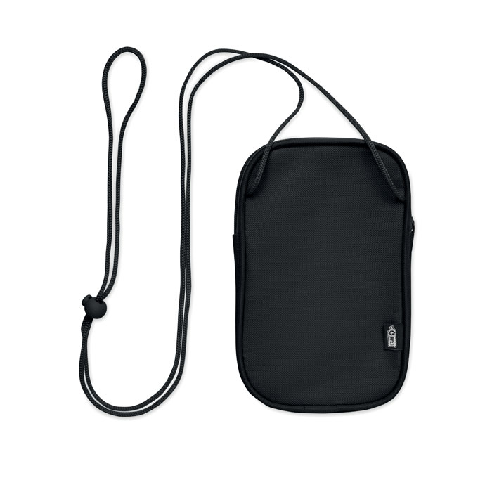Marsupio da viaggio RPET — gadget promozionale personalizzabile con il tuo logo