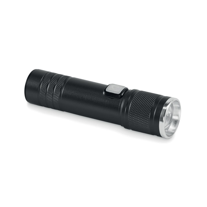 Torcia ricaricabile. Luce COB — gadget promozionale personalizzabile con il tuo logo