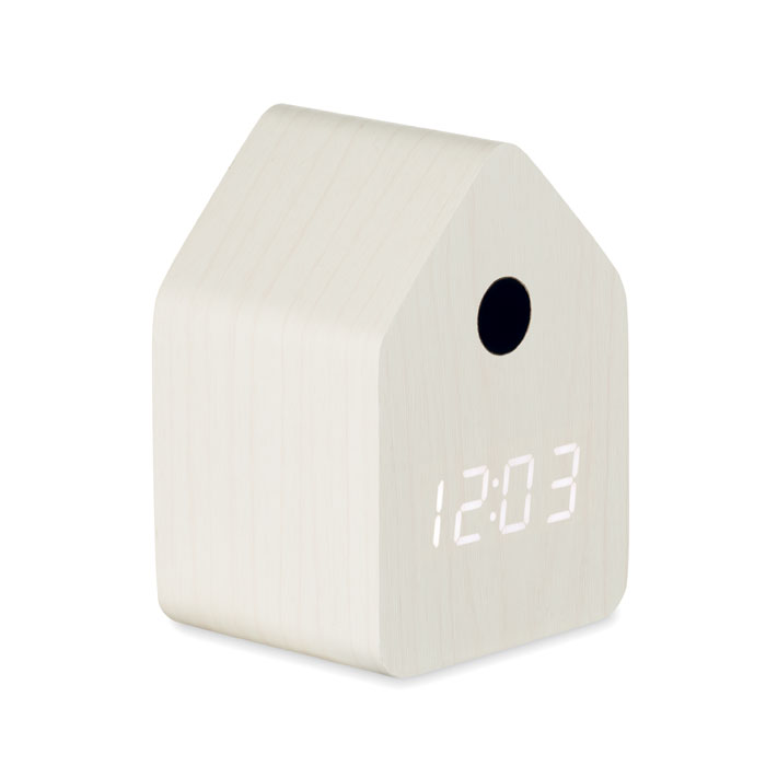 Sveglia a cucù in MDF — gadget promozionale personalizzabile con il tuo logo