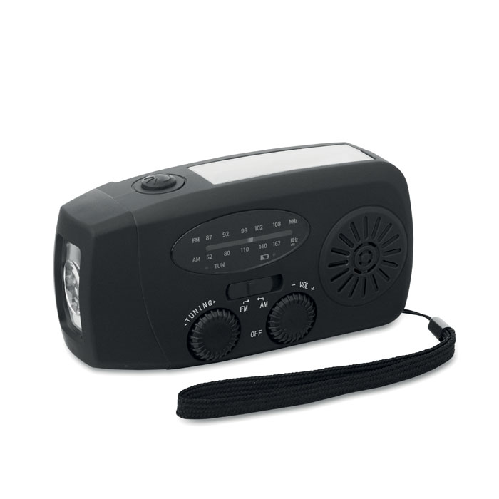 Radio portatile con torcia LED MO2746- — gadget promozionale personalizzabile con il tuo logo
