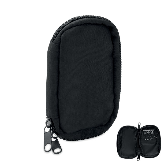 Portachiavi in 300D RPET — gadget promozionale personalizzabile con il tuo logo