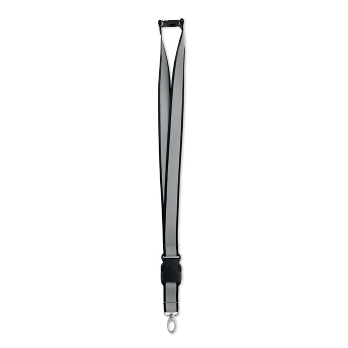 Lanyard RPET riflettente — gadget promozionale personalizzabile con il tuo logo