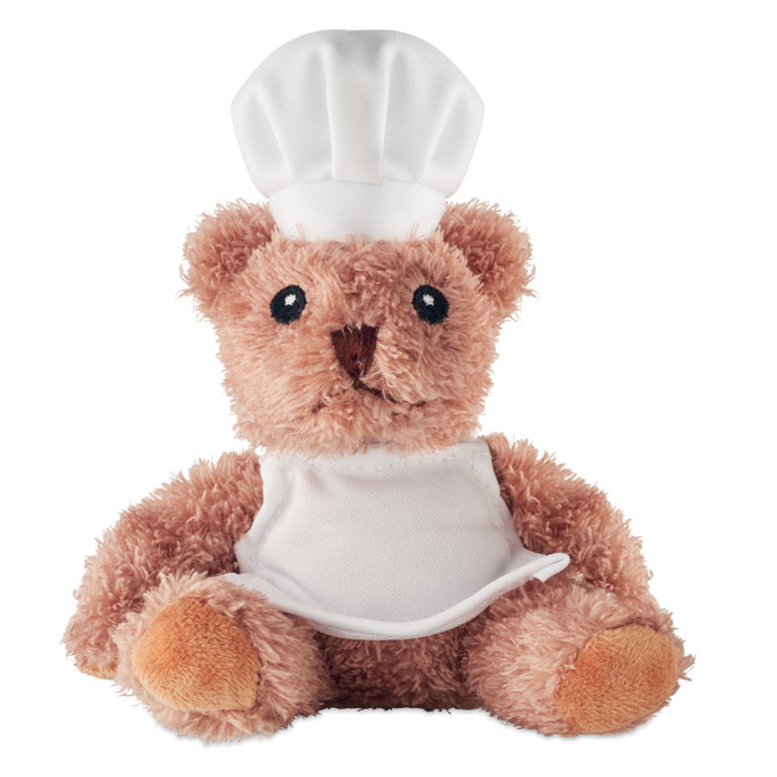 Orsetto chef di peluche — gadget promozionale personalizzabile con il tuo logo
