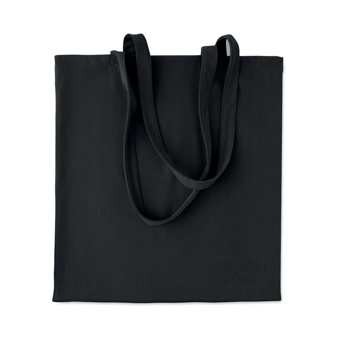 Shopper in velluto a coste di poliestere con manici lunghi — gadget promozionale personalizzabile con il tuo logo
