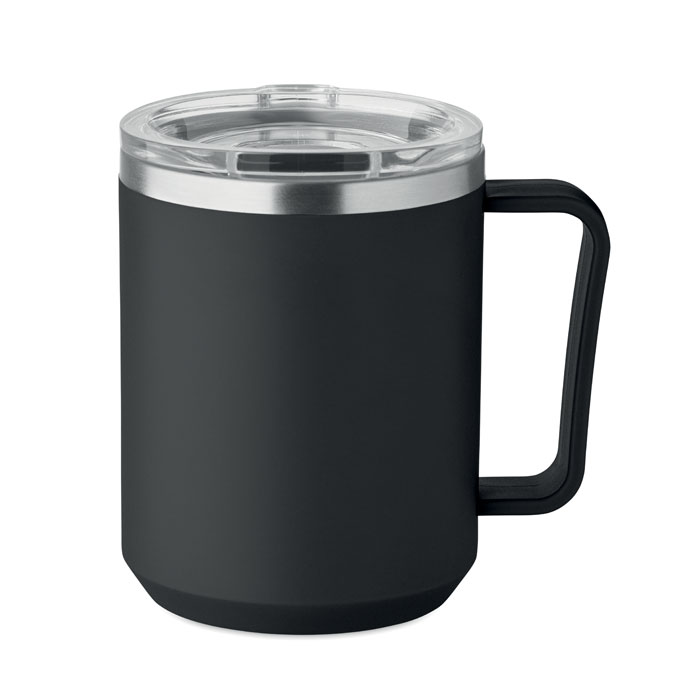 Tazza a doppio strato con interno in acciaio inox riciclato al 90% e acciaio inox al 10% ed esterno in PP riciclato — gadget promozionale personalizzabile con il tuo logo