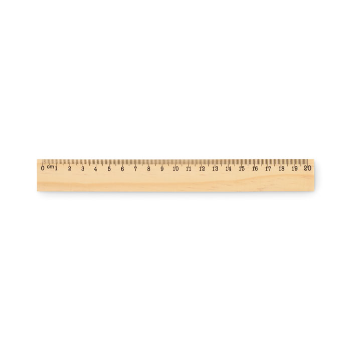 Righello in legno 20 cm — gadget promozionale personalizzabile con il tuo logo