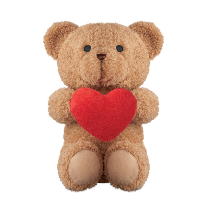 Orsetto con cuore 23 cm — gadget promozionale personalizzabile con il tuo logo