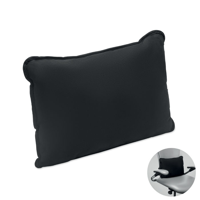 Cuscino in tessuto scamosciato con imbottitura in filo di seta — gadget promozionale personalizzabile con il tuo logo